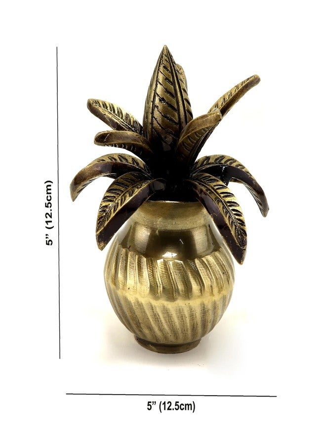 Two Moustaches 5 Inches Brass Mangal Kalash with Coconut Showpiece, Kalash for Pooja, Standard, Pack of 1 - Image 4